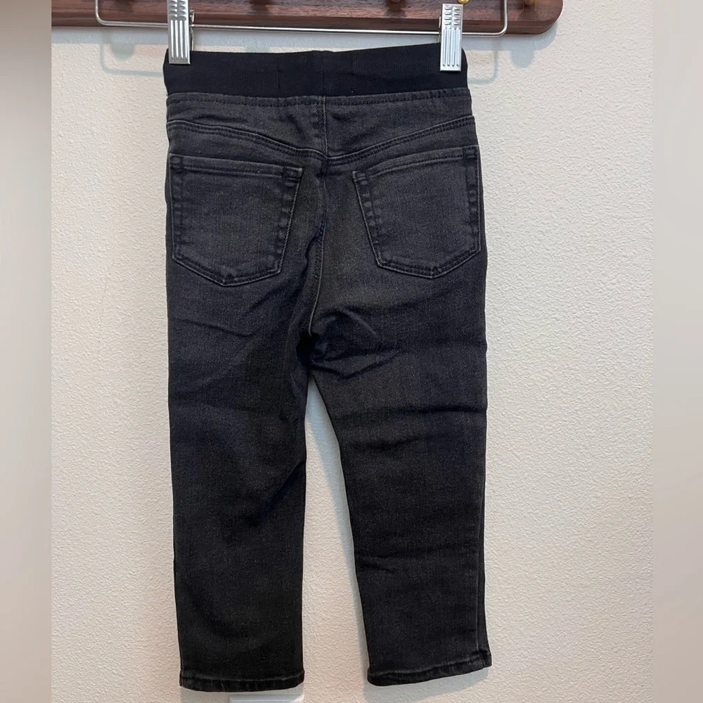 Old Navy Black Distressed Jeans Skinny Leg Elastic Waist size 2T Toddler Demin​​